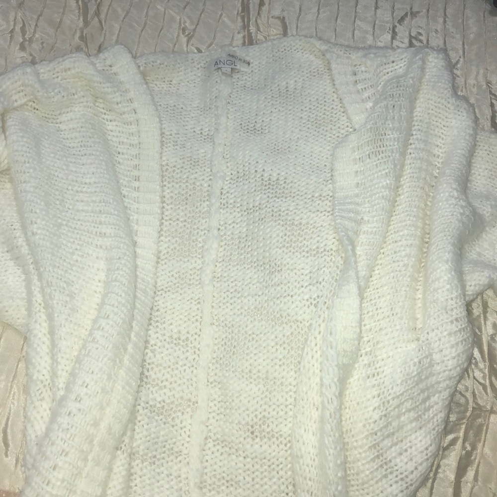 ANGL cream knit cardigan